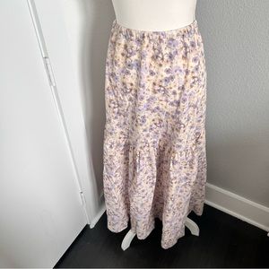 H&M Cottagecore Floral Linen Blend Skirt Medium